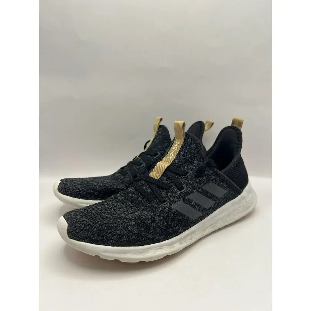 Adidas Cloudfoam Pure Black Running Shoes Women Size 7